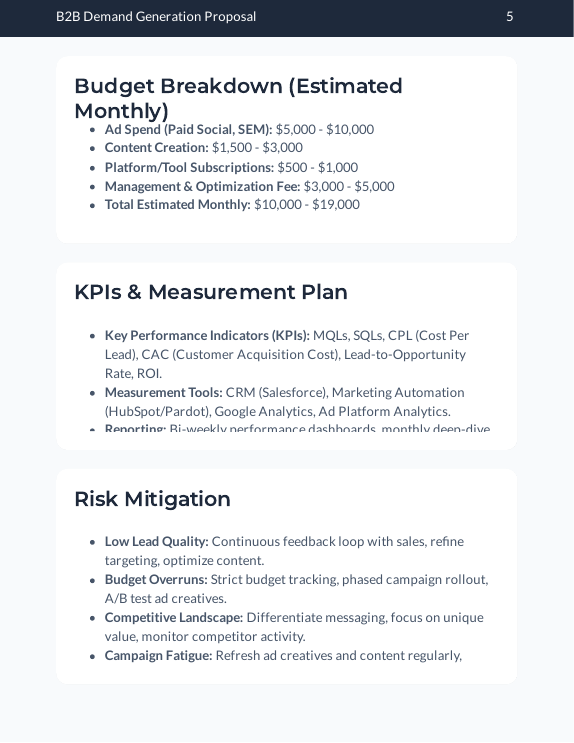 B2B Demand-Gen Marketing Proposal
