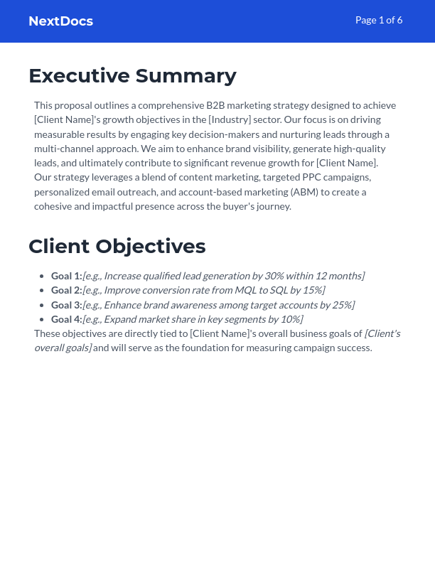 B2B Growth Marketing Proposal — Campaign Plan