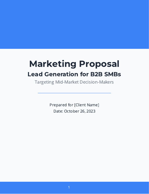 B2B Lead-Gen Campaign Proposal for SMBs