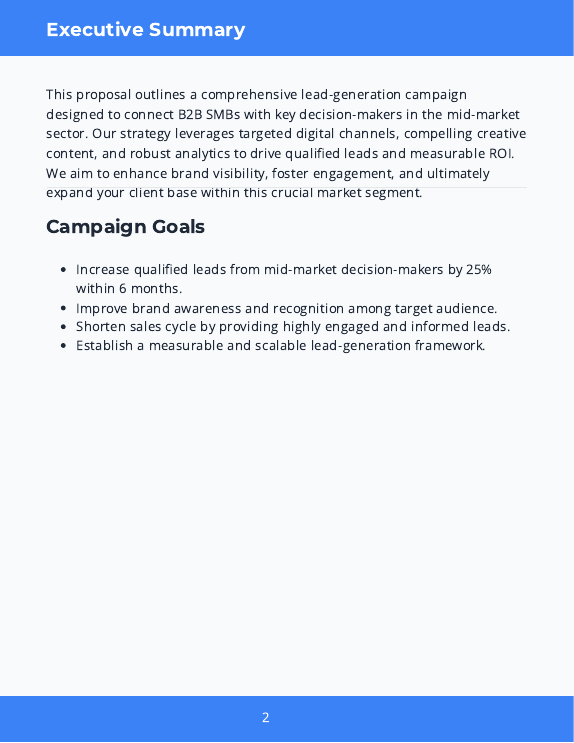 B2B Lead-Gen Campaign Proposal for SMBs