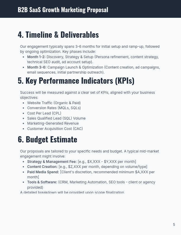 B2B SaaS Growth Marketing Proposal