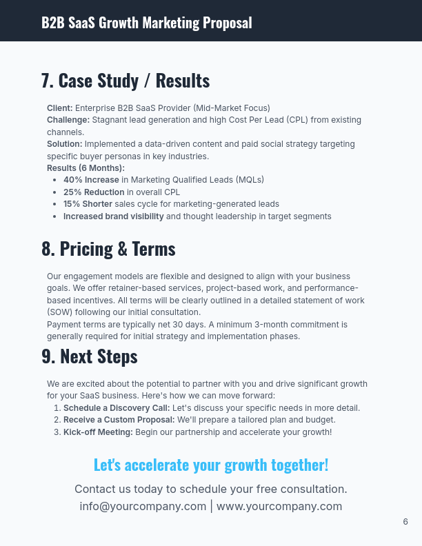 B2B SaaS Growth Marketing Proposal