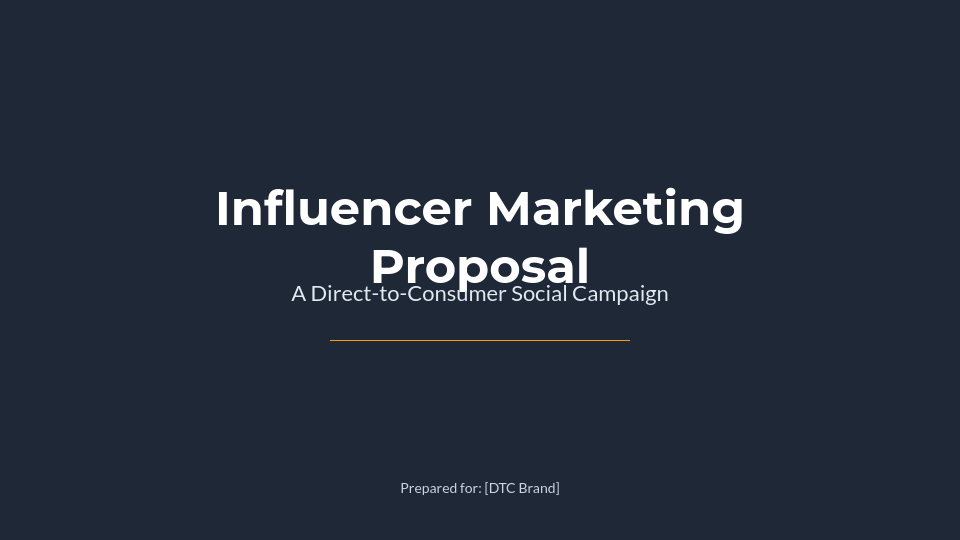 Influencer Campaign Proposal for DTC Brands