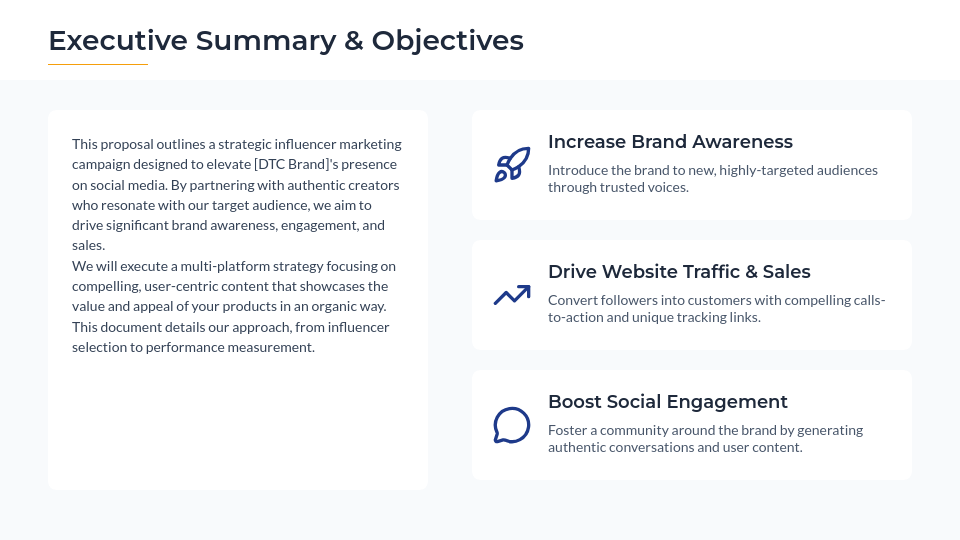 Influencer Campaign Proposal for DTC Brands