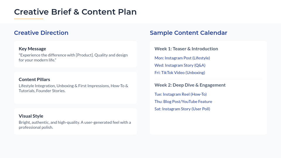 Influencer Campaign Proposal for DTC Brands
