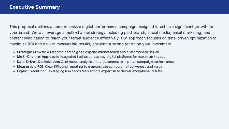 Digital Performance Marketing Proposal