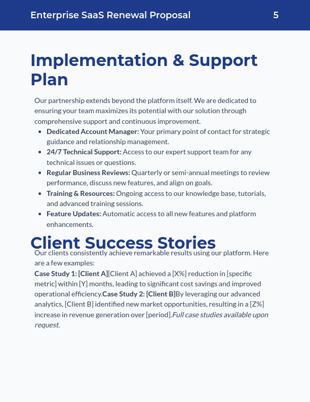 Enterprise SaaS Renewal Proposal - ROI Focus