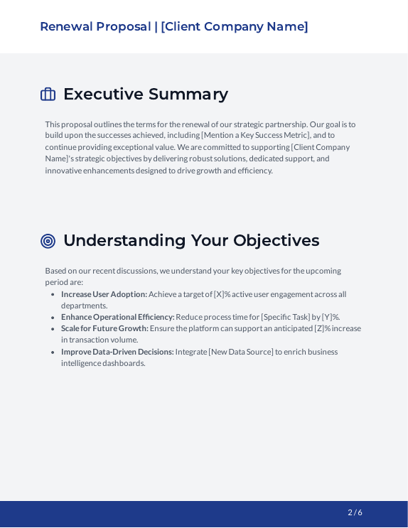 Strategic Account Renewal Sales Proposal