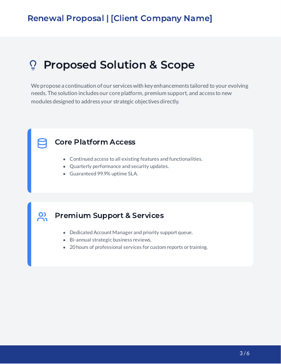Strategic Account Renewal Sales Proposal