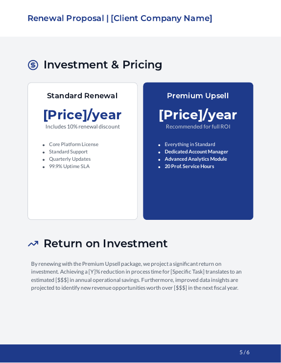 Strategic Account Renewal Sales Proposal