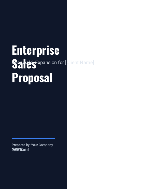 Enterprise Renewal & Upsell Sales Proposal