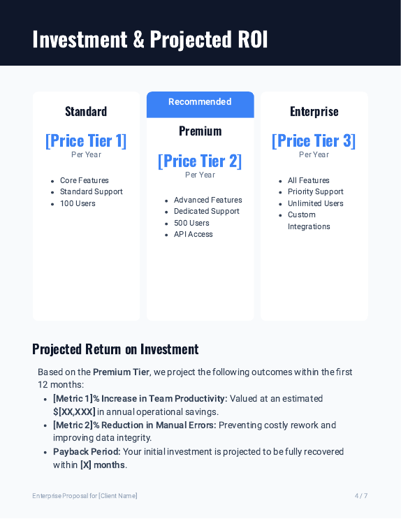 Enterprise Renewal & Upsell Sales Proposal