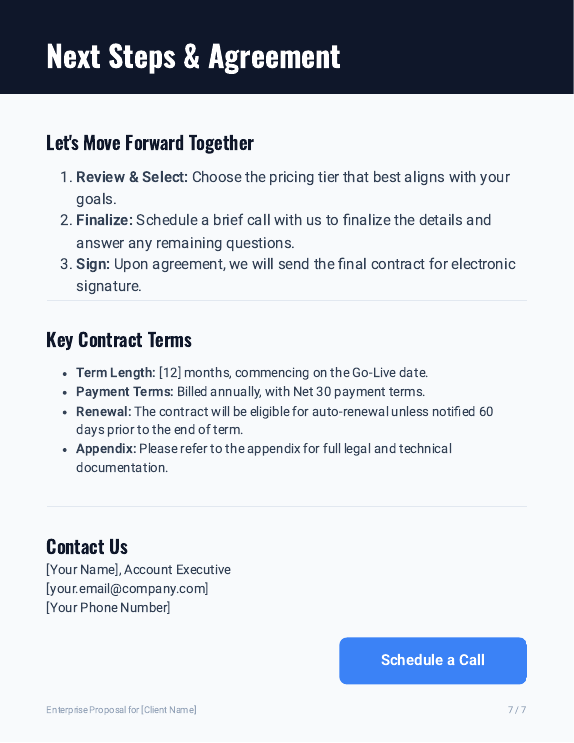 Enterprise Renewal & Upsell Sales Proposal