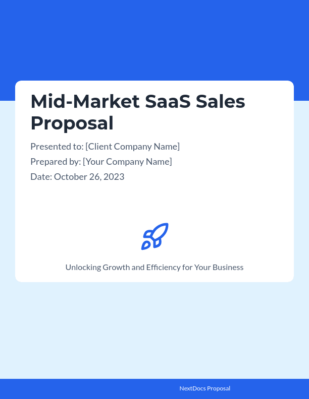 Mid-Market SaaS Sales Proposal - ROI Focus