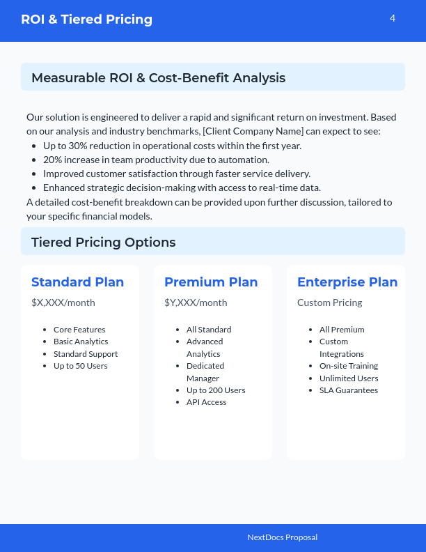 Mid-Market SaaS Sales Proposal - ROI Focus