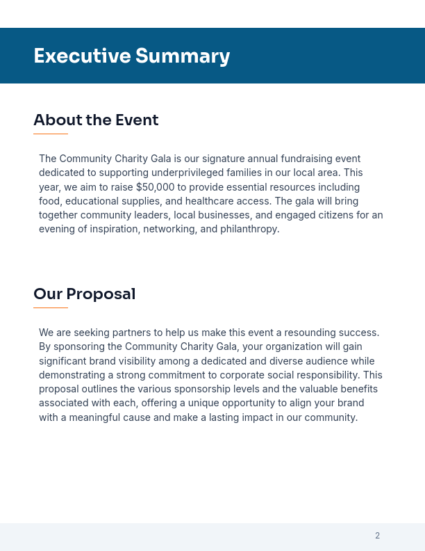 Local Charity Event Sponsorship Proposal