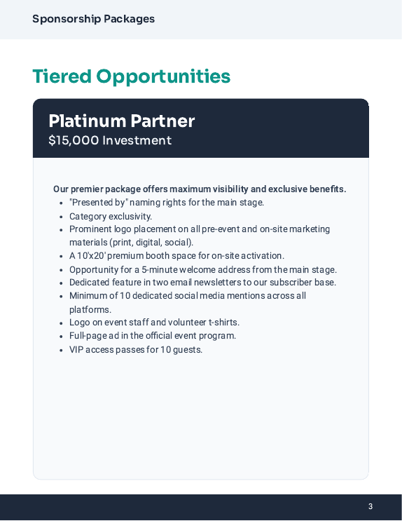 Corporate Sponsorship for Community Events