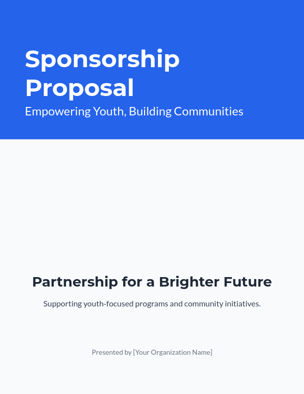 Brand Partnership Proposal for Youth Programs