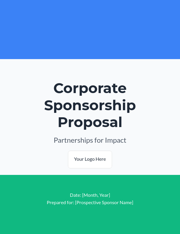 Corporate Sponsorship Proposal for Nonprofits