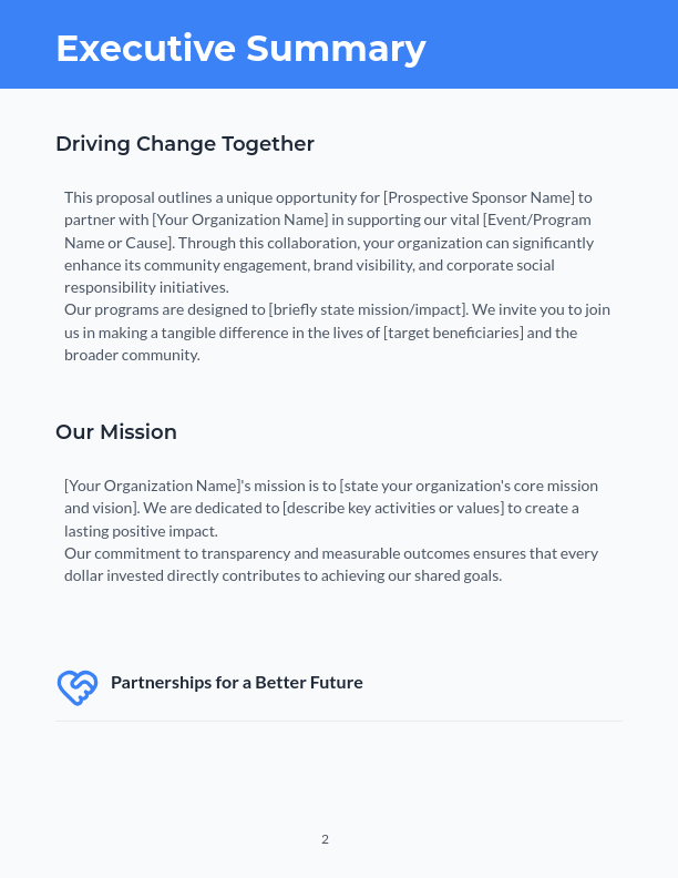 Corporate Sponsorship Proposal for Nonprofits