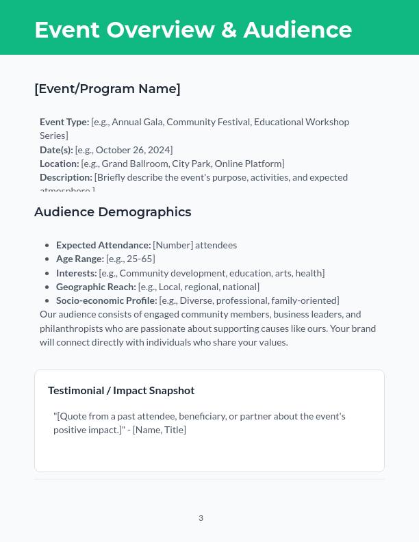 Corporate Sponsorship Proposal for Nonprofits