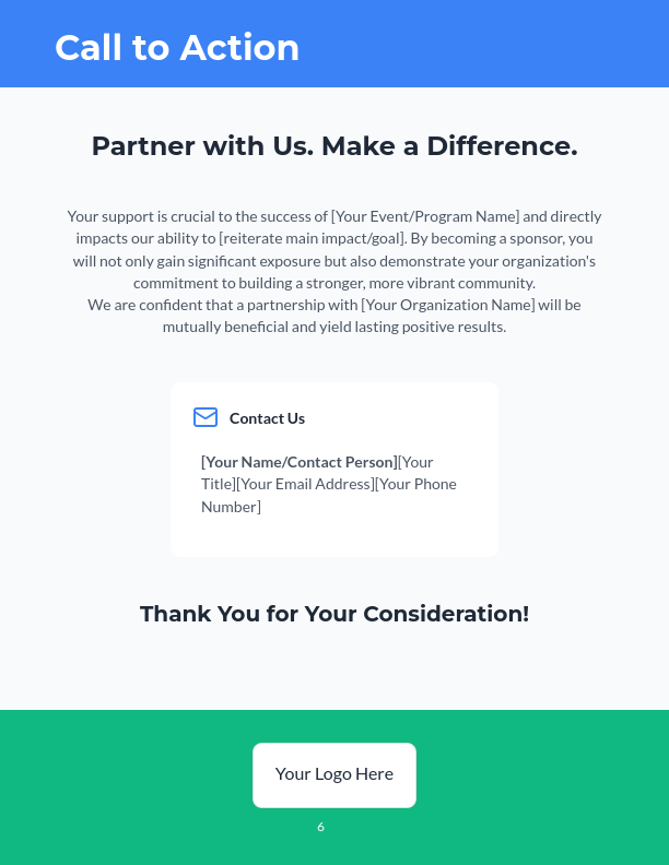 Corporate Sponsorship Proposal for Nonprofits