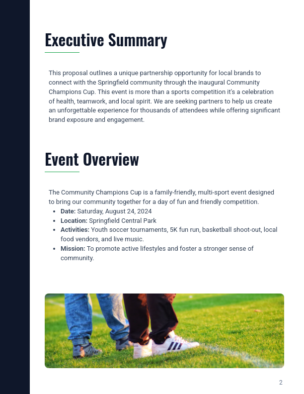 Local Sports Sponsorship Proposal for Brands