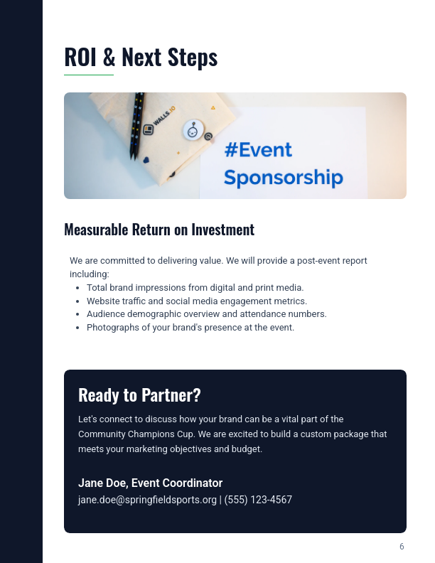 Local Sports Sponsorship Proposal for Brands