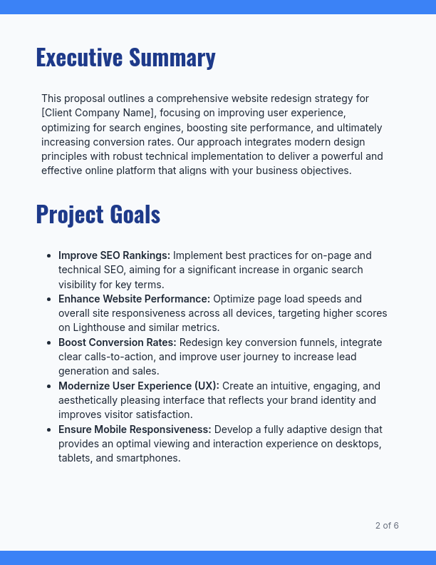 Responsive Website Redesign & SEO Plan