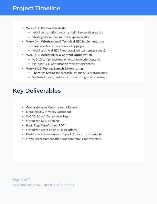 Accessibility & SEO Website Proposal for SMBs