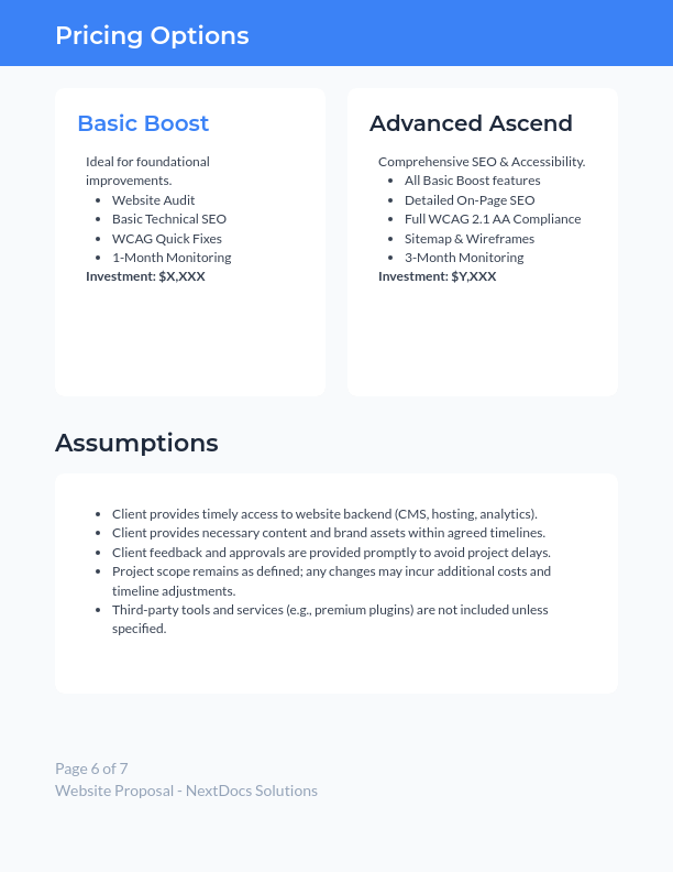 Accessibility & SEO Website Proposal for SMBs