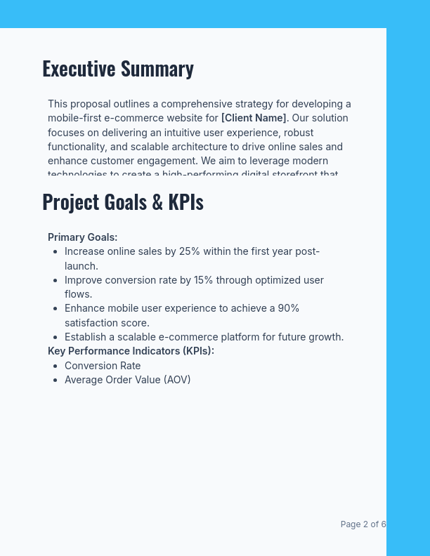 Mobile-first E-commerce Website Proposal