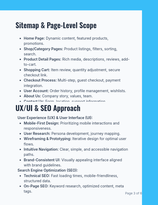 Mobile-first E-commerce Website Proposal