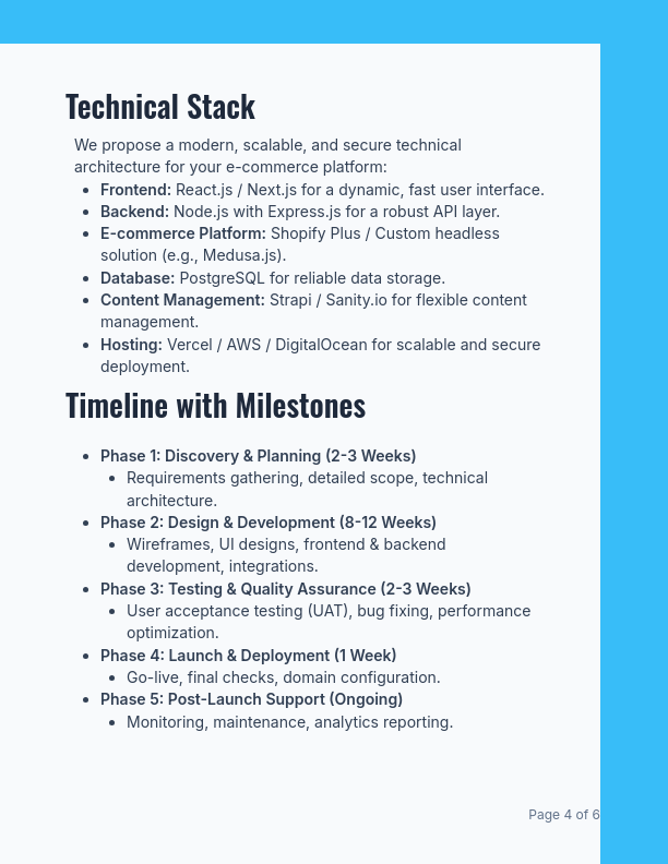 Mobile-first E-commerce Website Proposal