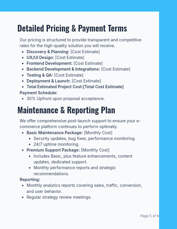 Mobile-first E-commerce Website Proposal