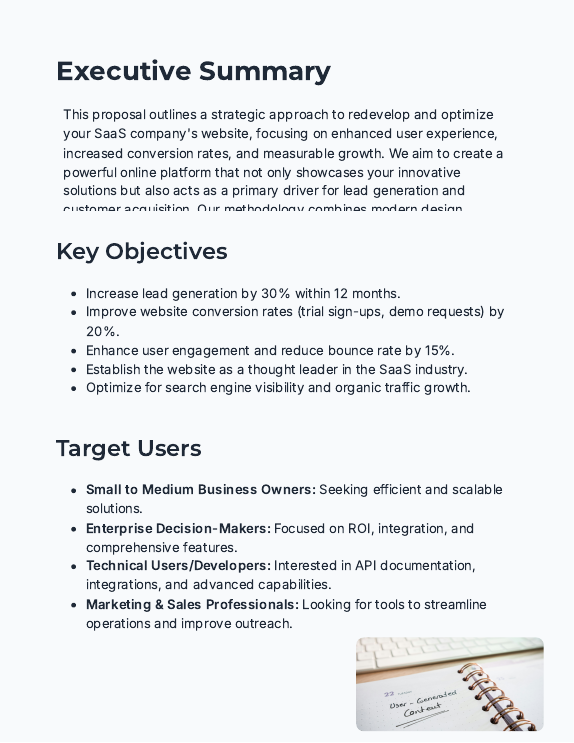 Conversion-Driven SaaS Website Proposal