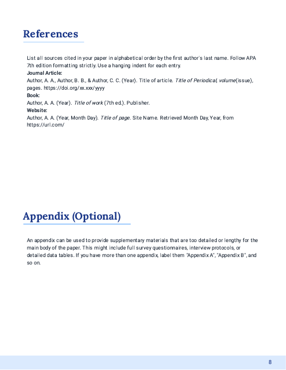 Undergraduate Academic Report: Methods Emphasis