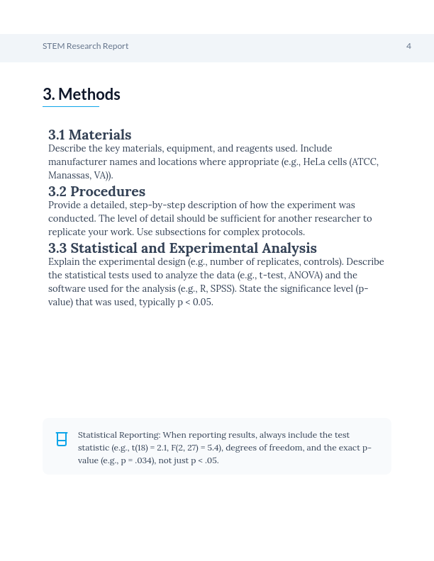 Undergraduate STEM Research Methods Report