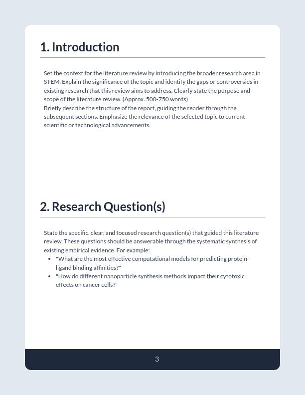 Empirical Literature Review for STEM Research