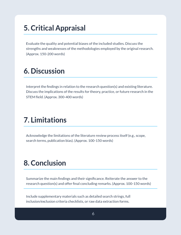 Empirical Literature Review for STEM Research