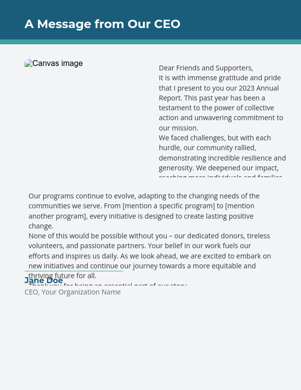 Nonprofit Annual Impact Report