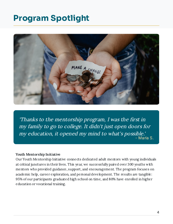 Annual Nonprofit Impact & Donor Report