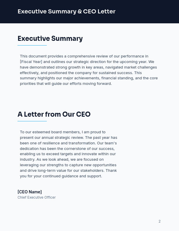 Annual Strategic Review for Boards