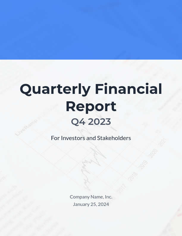 Investor Quarterly Financial Report