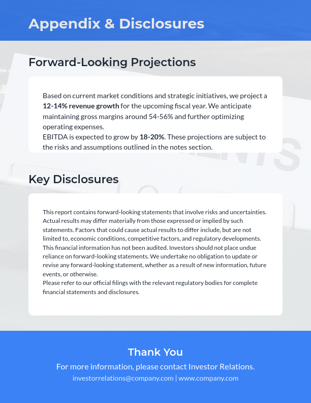 Investor Quarterly Financial Report