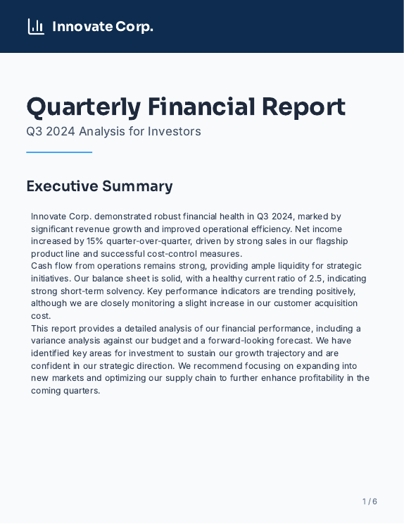 Investor Cash Flow & Liquidity Analysis
