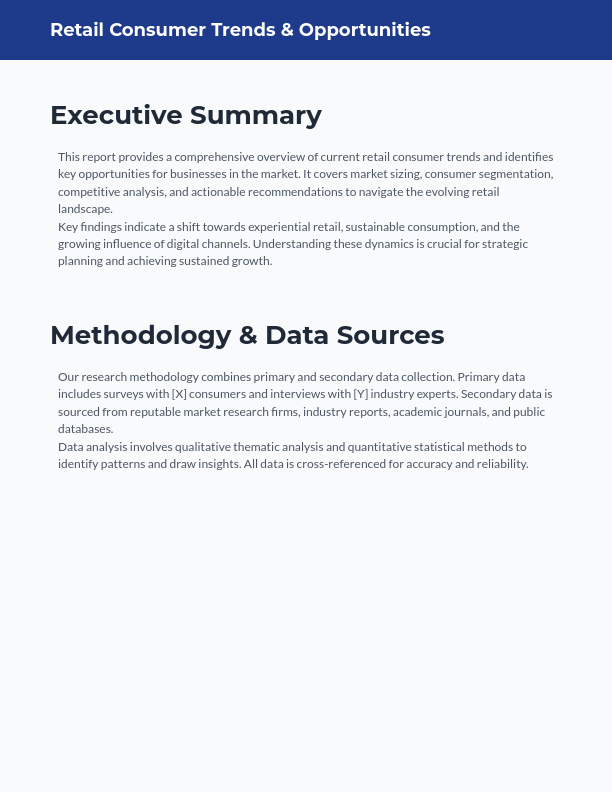 Retail Consumer Market Trends & Opportunities