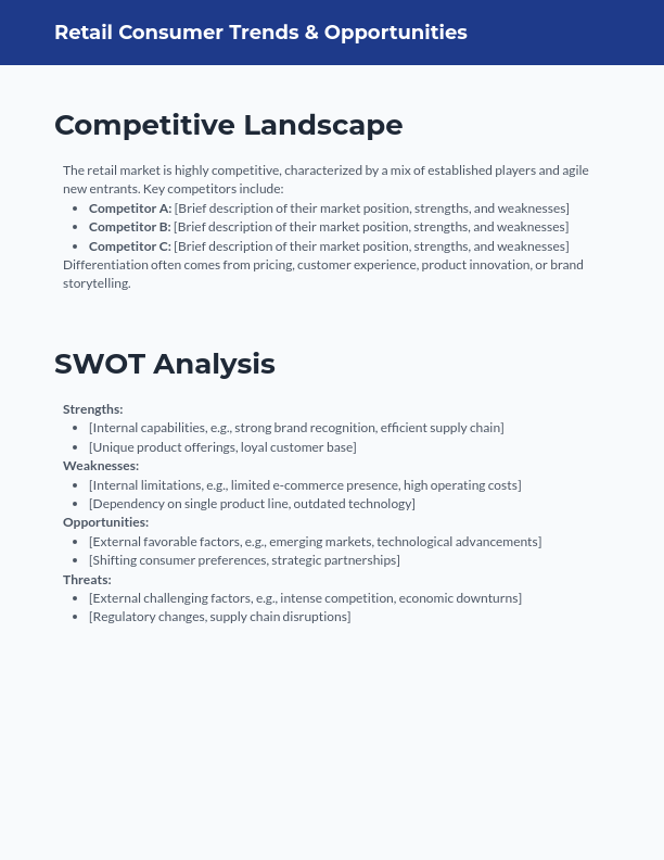 Retail Consumer Market Trends & Opportunities