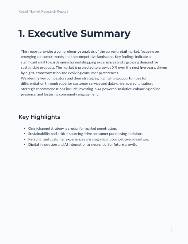 Retail Consumer Trends & Competitor Insights