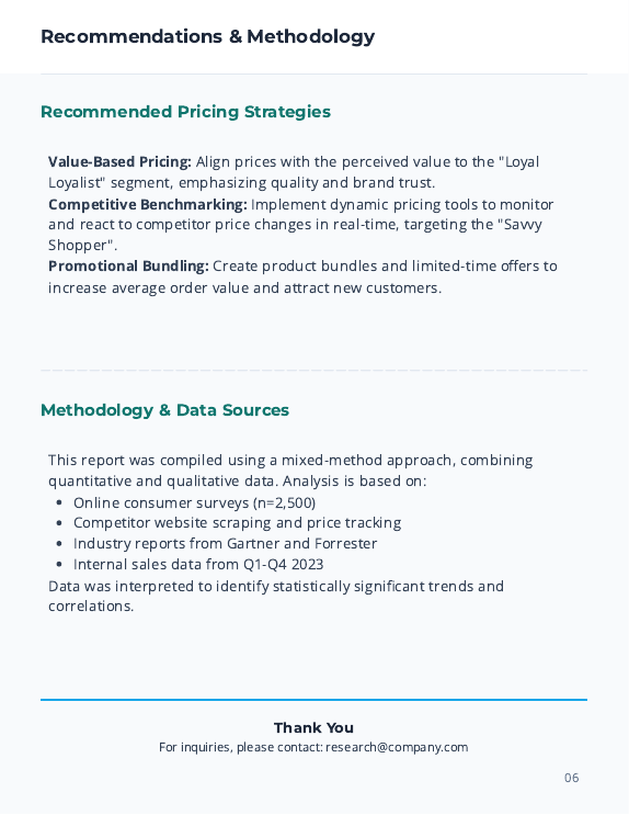 E-commerce Consumer Insights & Pricing Brief